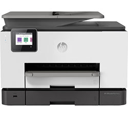 HP OfficeJet Pro 9022 all-in-one printer with touch screen, ideal for office use, featuring high-speed printing and scanning abilities.