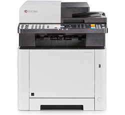 Kyocera Ecosys M5521cdn multifunction color laser printer, supporting printing, copying, scanning, faxing, with duplex and network features.
