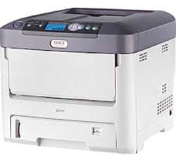 Oki C711 color laser printer front view showcasing high speed and reliability for office use.