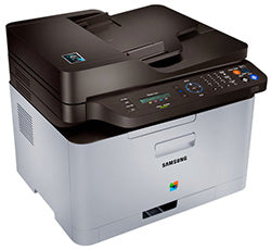 Samsung Xpress C460FW multifunctional color laser printer for printing, copying, scanning, and faxing in one compact device.