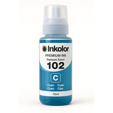 Epson 102 Cyan kompatible Tintenpatrone, 70ml, für hochwertige Druckqualität und wirtschaftlichen Einsatz in Heim- und Bürodruckern.