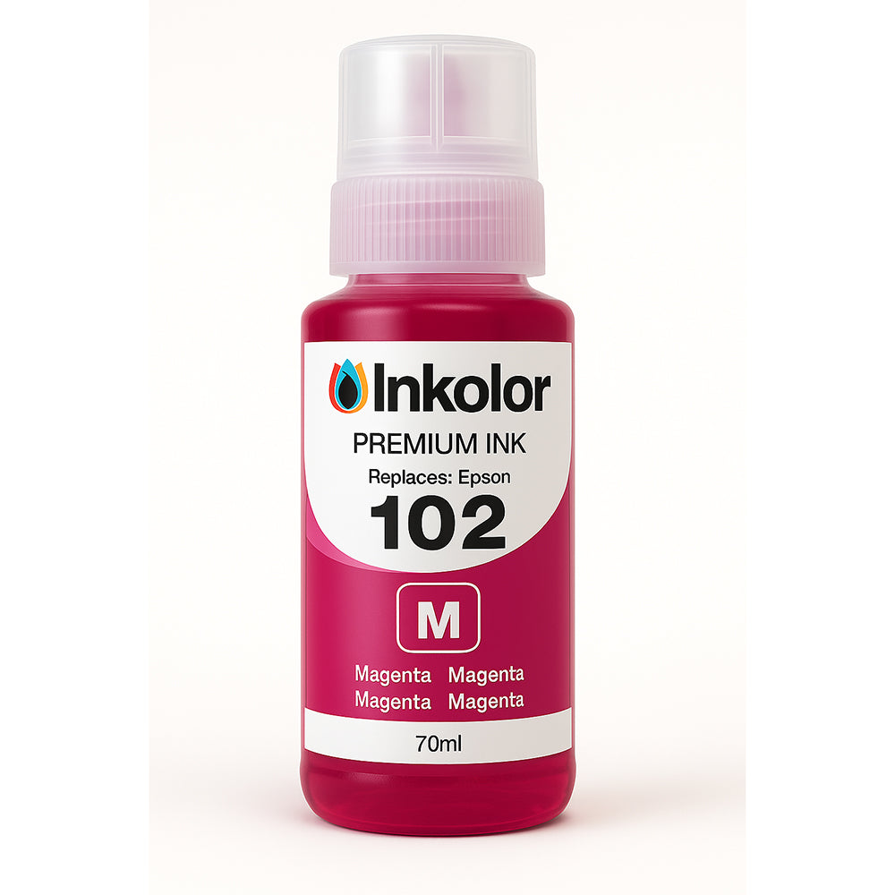 Epson 102 compatible magenta ink cartridge 70ml, high-capacity for vibrant printing, ideal for office and home use.