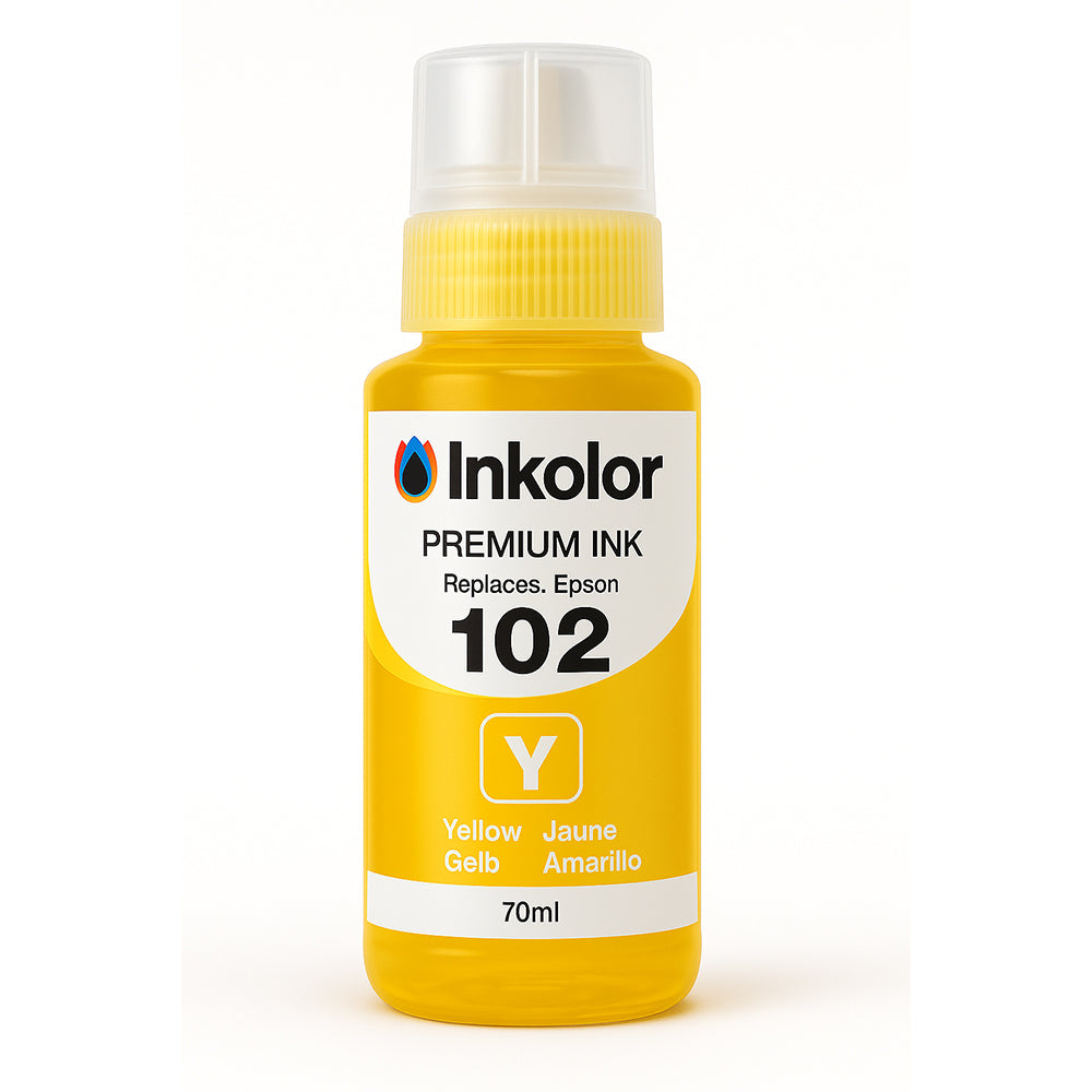 Epson 102 compatible yellow ink cartridge, 70ml, for vivid print quality.