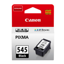 Canon PG-545 black ink cartridge packaging for high-quality, sharp text prints, compatible with Canon printers, efficient with 180-page yield.
