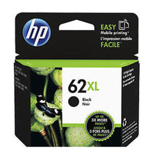 HP 62XL C2P05AE black ink cartridge packaging, ideal for high-capacity printing with HP printers, displaying "Easy Mobile Printing" feature.