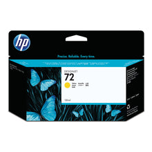 HP 72 C9373A Yellow Ink Cartridge Packaging, featuring precise and reliable design for professional printing with high capacity.