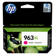 HP 963XL Magenta Ink Cartridge 3JA28AE packaging, professional print quality, optimal for high-volume printing in HP printers