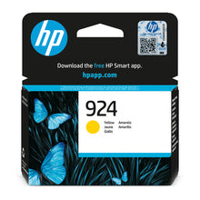 HP 924 Yellow Ink Cartridge Packaging with Blue Butterflies