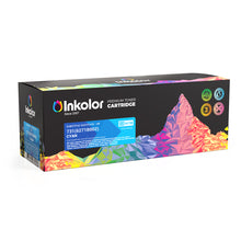 Canon 731 Cyan compatible toner, Inkolor packaging, high print quality for 1,500 pages, ideal for documents and graphics.