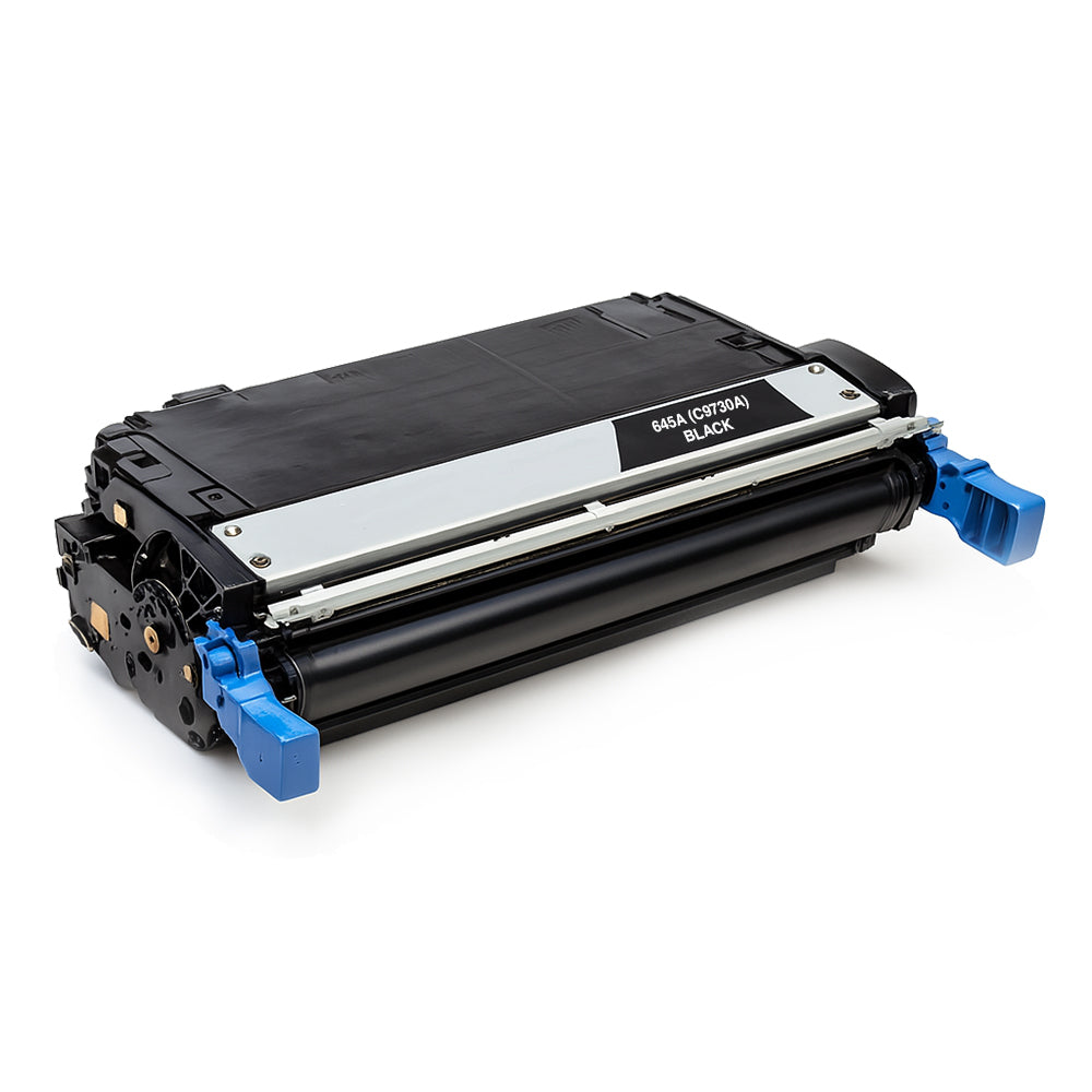 HP 645A (C9730A) compatible black toner cartridge for high-quality professional printing with 13,000-page yield.