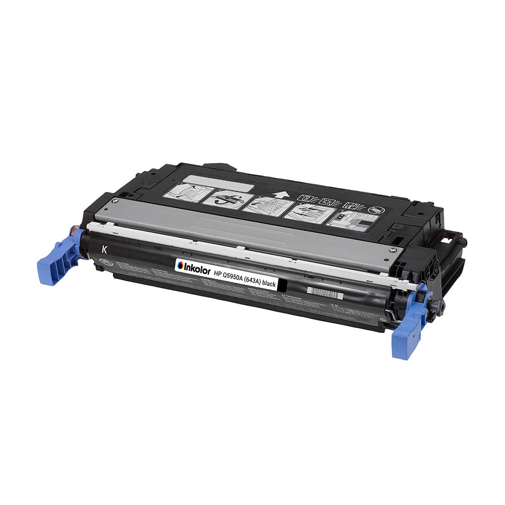 Schwarzer kompatibler HP 643A (Q5950A) Toner mit hoher Seitenkapazität und exzellenter Druckqualität für Büroumgebungen.