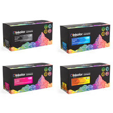 Kyocera TK-5220 Multipack compatible toner cartridges, including black, cyan, magenta, and yellow boxes.