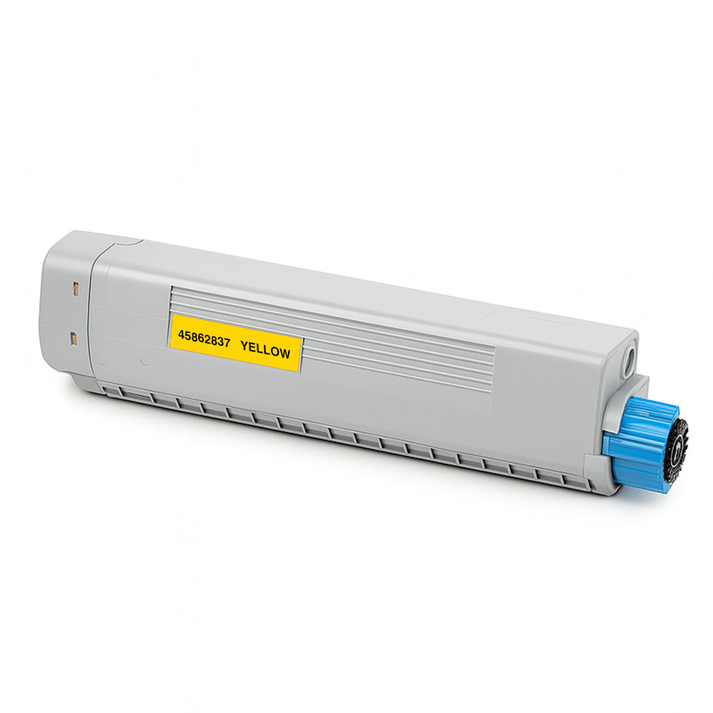 Oki 45862837 compatible yellow toner, high print quality, ideal for offices. Up to 6,000 page capacity, cost-efficient alternative.