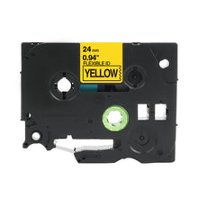 Brother TZe-FX651 compatible 24mm yellow labeling tape for P-Touch, flexible and durable.