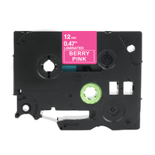 Brother TZe-MQP35 compatible labeling tape in berry pink, 12mm width, ideal for P-Touch printers.