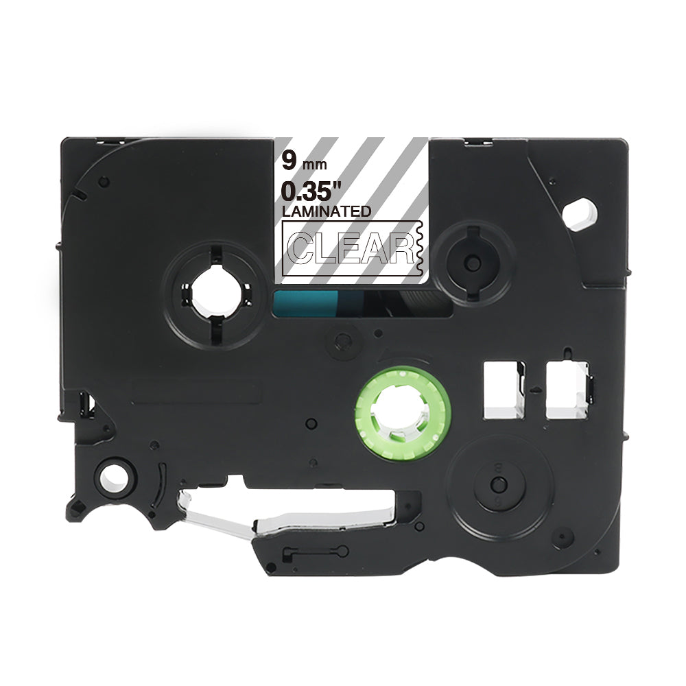 Brother TZe-125 compatible 9mm laminated label tape for P-Touch, ideal for office or industrial use.