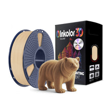 Inkolor Holz Filament 1.75mm 1Kg 3D-Druck Filament spool with box and 3D-printed bear