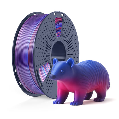 Inkolor Silk PLA+ Regenbogen Filament 1.75mm 1Kg 3D-Druck Filament showcasing vibrant bear model