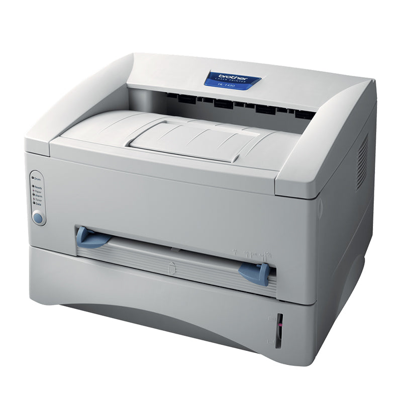 Imprimante laser monochrome Brother HL-1450, fiable et efficace, avec une vitesse de 14 ppm et une résolution de 1200 x 600 dpi pour les petits bureaux.