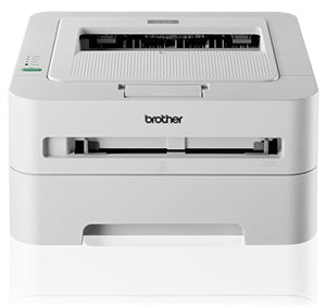 Brother HL-2130 monochrome laser printer with 20 pages per minute speed, 2400 x 600 dpi resolution, and 250-sheet capacity.