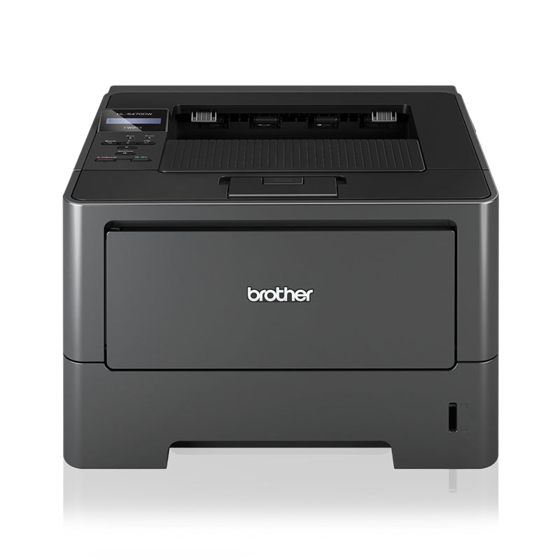 Brother HL-5470DW monochrome laser printer, featuring high print speed, network capabilities, and 1200 x 1200 dpi resolution.