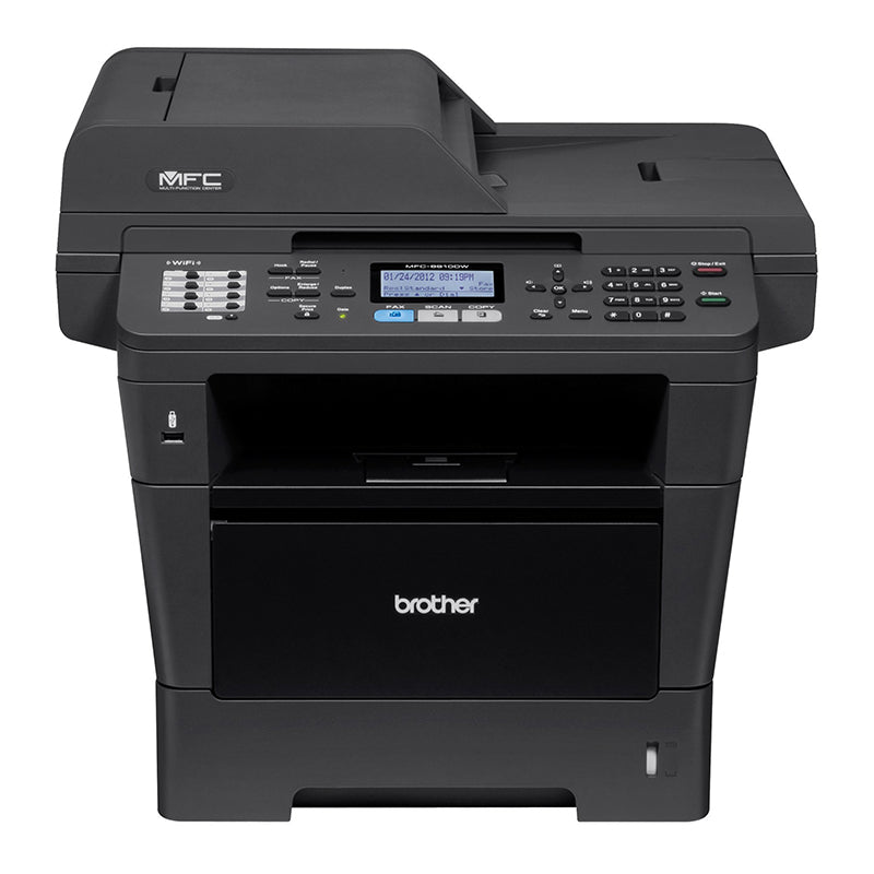 Brother MFC-8910DW multifunction printer for small to medium offices, featuring print, copy, scan, and fax capabilities.
