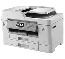 Brother MFC-J6945DW multifunction inkjet printer with duplex printing and 500-sheet capacity.