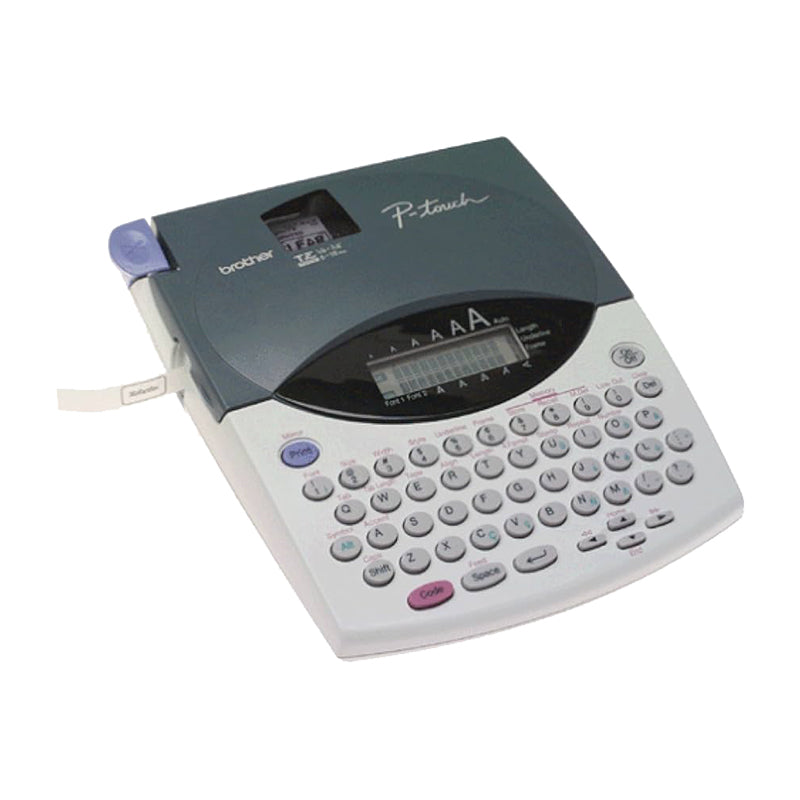 Brother PT-1800 label printer with keyboard, designed for professional office and industrial use, featuring thermal transfer technology.