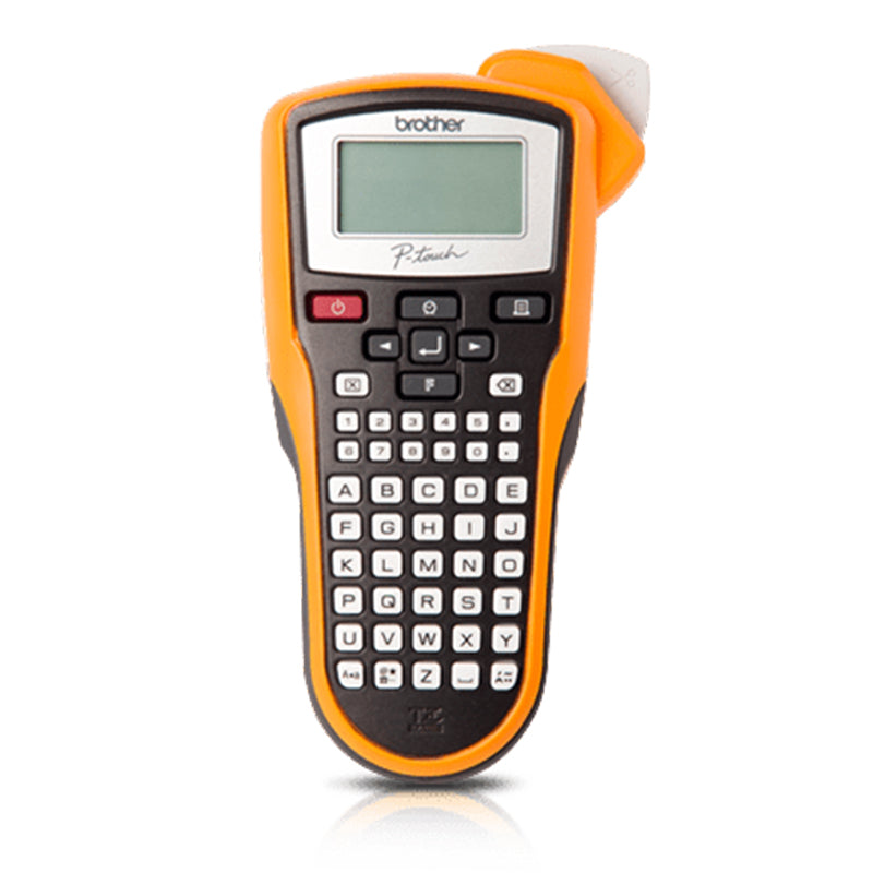 Brother PT-7100VP label printer with industrial design, ideal for crafting durable labels, featuring easy-to-use keyboard