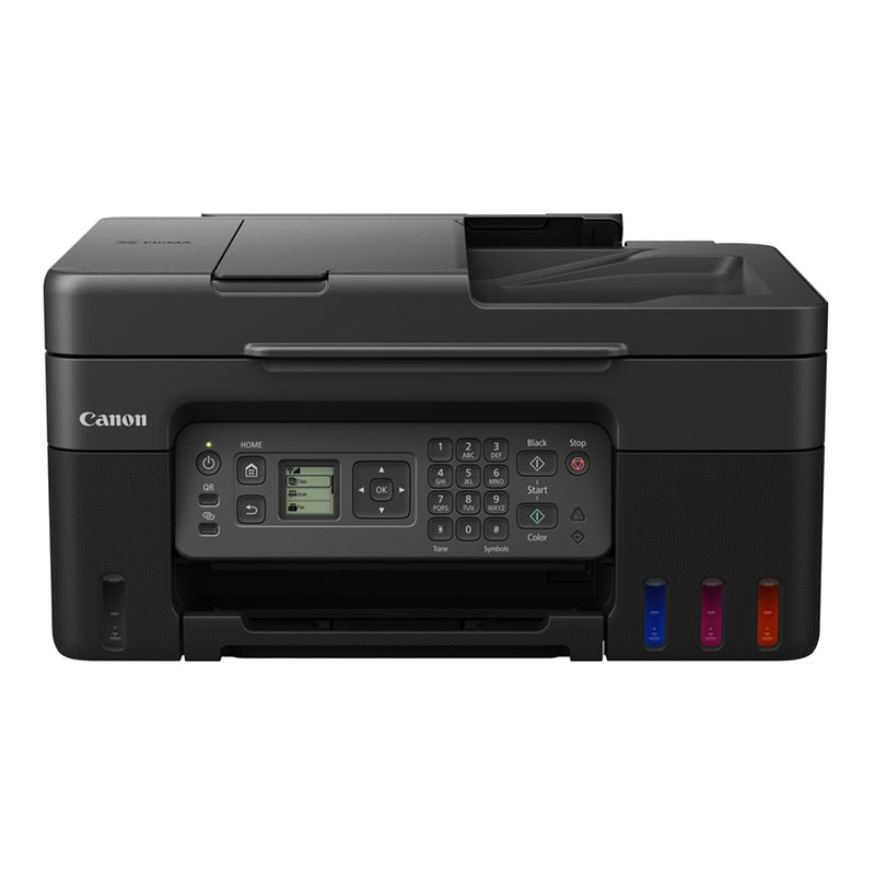 Canon Pixma G4570 multifunction printer with ink tank system, offering print, copy, scan, and fax functions, shown in black.