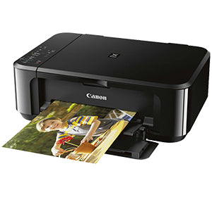 Canon PIXMA MG3650 printer printing a vibrant color photo, showcasing its multifunctional capabilities with wireless connectivity.