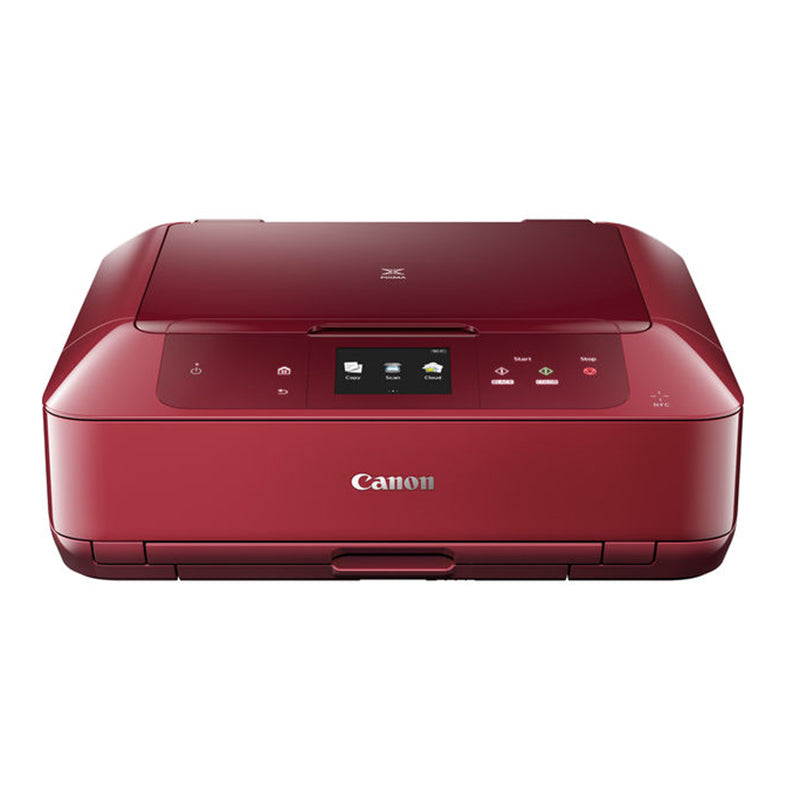 Canon PIXMA MG7752 red multifunction printer with high-resolution capabilities and 6-ink system for vibrant prints.