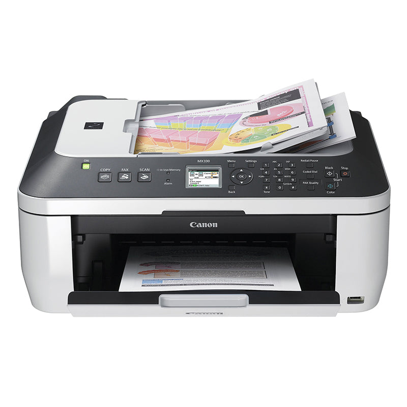 Canon PIXMA MX330 multifunctional inkjet printer with auto document feeder, printing and scanning documents in compact design