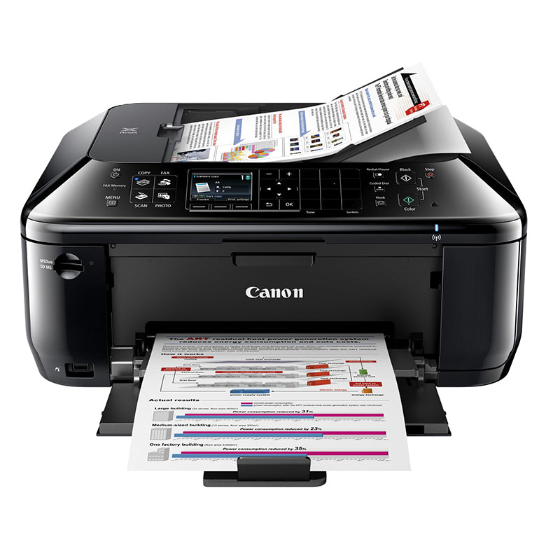 Canon PIXMA MX515 multifunction printer with print and scan capability, supports wireless and Apple AirPrint, ideal for home or office.