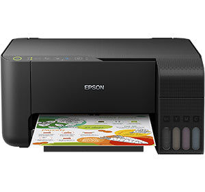 Epson EcoTank ET-2710 inkjet printer with refillable tanks and wireless printing feature.