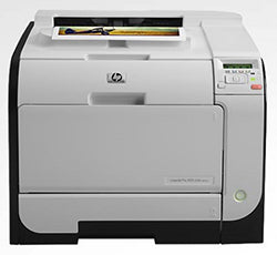 HP LaserJet Pro 400 color M451DN printer, ideal for small offices with duplex printing and 600 dpi resolution.