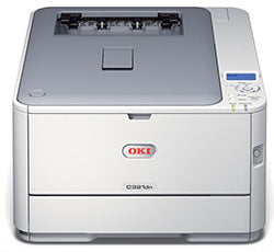 Oki C321dn compact color laser printer, ideal for small offices, featuring duplex printing and high-quality output.