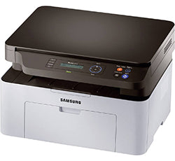 Samsung Xpress M2070W multifunction laser printer with Wi-Fi and NFC, featuring high-resolution printing and compact design.