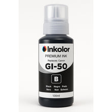 Canon GI-50PGBK kompatible schwarze Tintenpatrone, 135ml, Premium Ink mit hoher Druckkapazität für scharfe Ausdrucke.