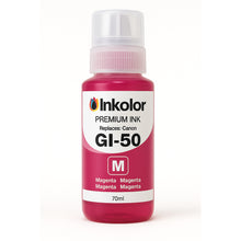 Canon GI-50M magenta ink cartridge compatible for Canon printers, high-quality ink for cost-effective printing.