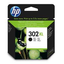 HP 302XL Black Ink Cartridge Packaging, Save More, Print up to 2.5x More Pages, Green and Black Design
