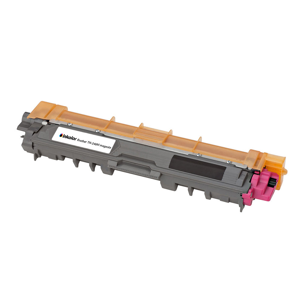 Toner compatible Brother TN-246M en magenta pour des impressions couleur de haute qualité, capacité de 1400 pages.