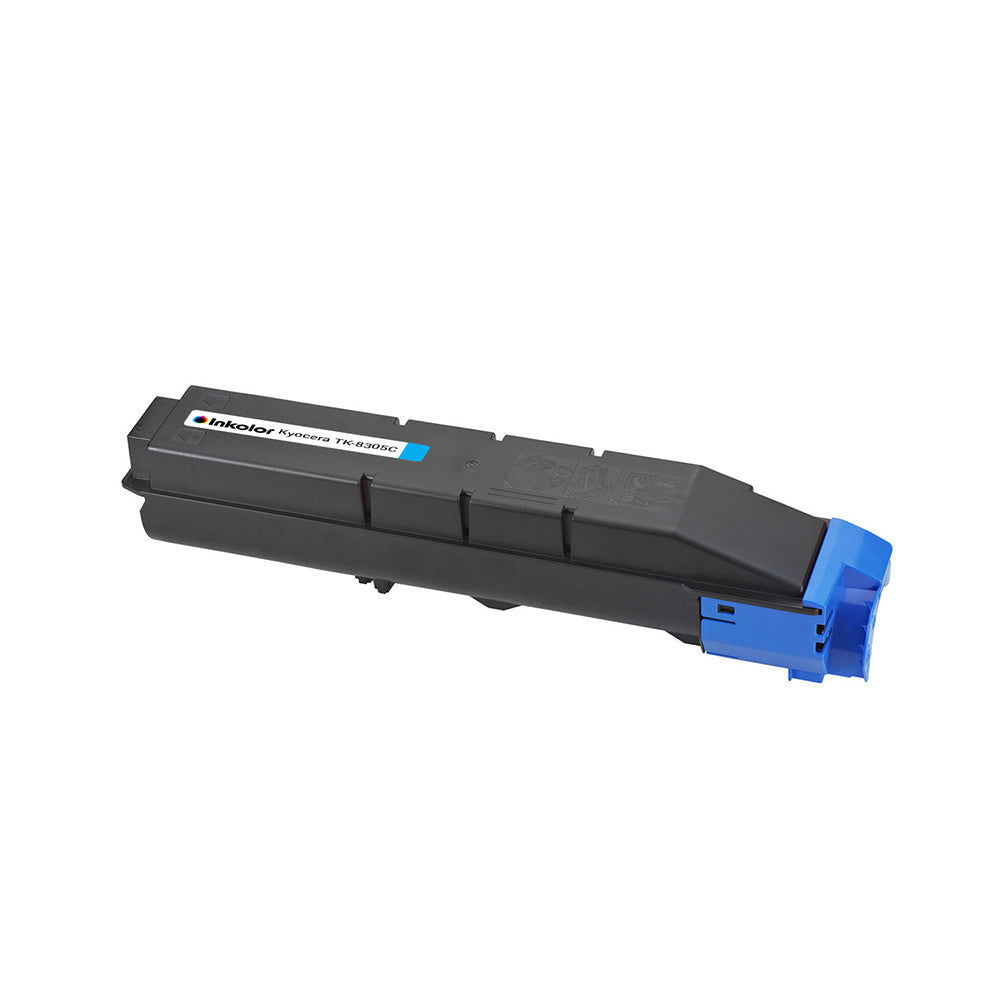 Kyocera TK-8305C toner compatible en cyan, idéal pour les impressions de haute qualité, jusqu'à 15.000 pages de performance.
