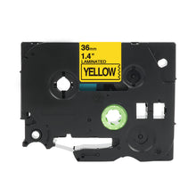 Brother TZe-661 compatible label tape cassette for P-Touch, 36mm yellow, durable and UV-resistant.