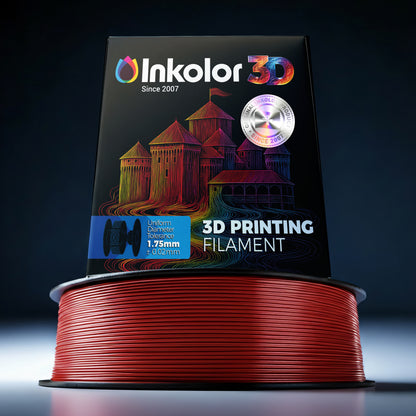 Inkolor PLA Rot Filament 1.75mm 1Kg 3D-Druck Filament on spool with vibrant display box