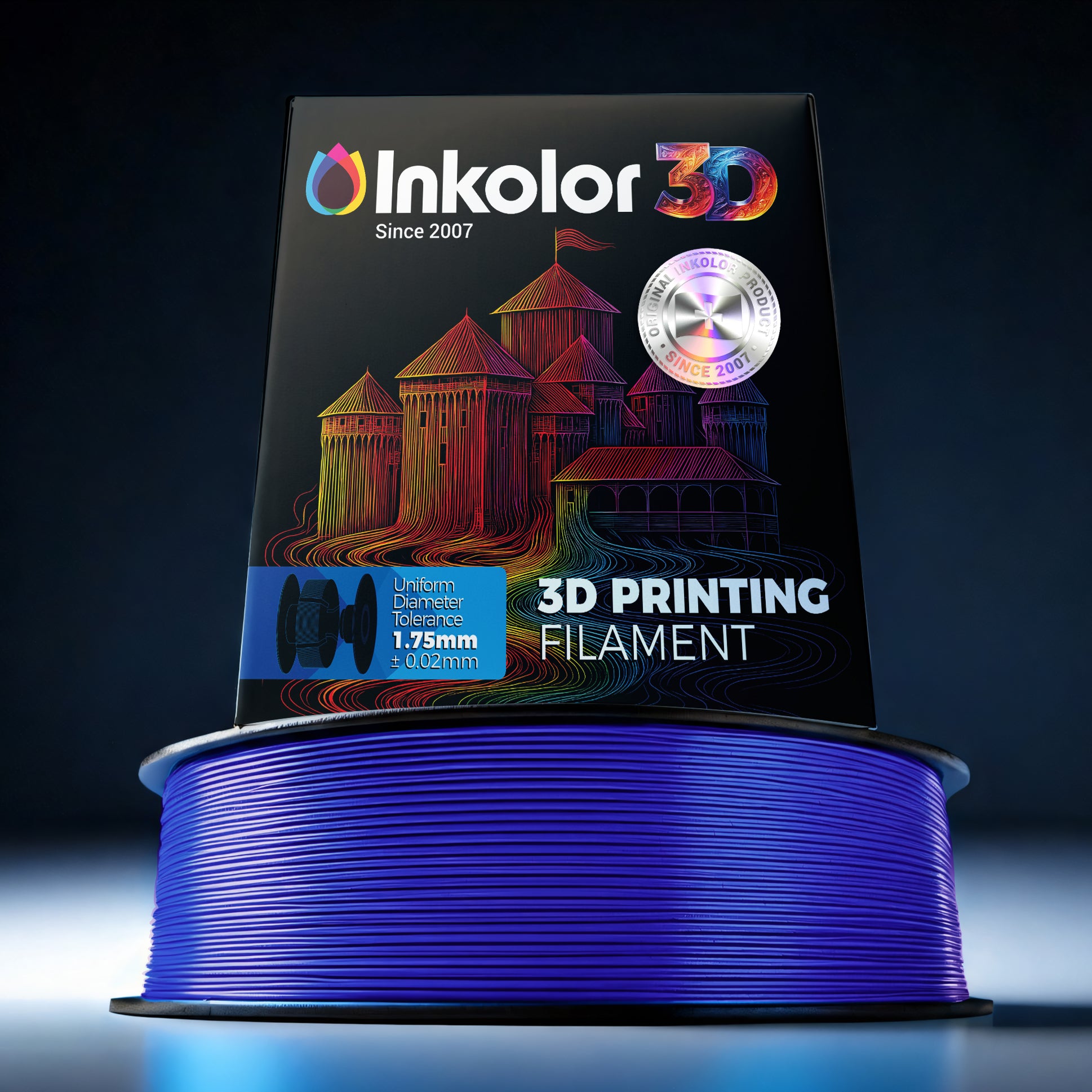 Inkolor PLA Blau Filament 1.75mm 1Kg 3D-Druck Filament in ultramarine for vibrant 3D printing projects