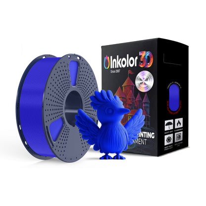 Inkolor PLA Blau Filament 1.75mm 1Kg 3D-Druck Filament with Ultramarin-Blau color spool and printed bird model