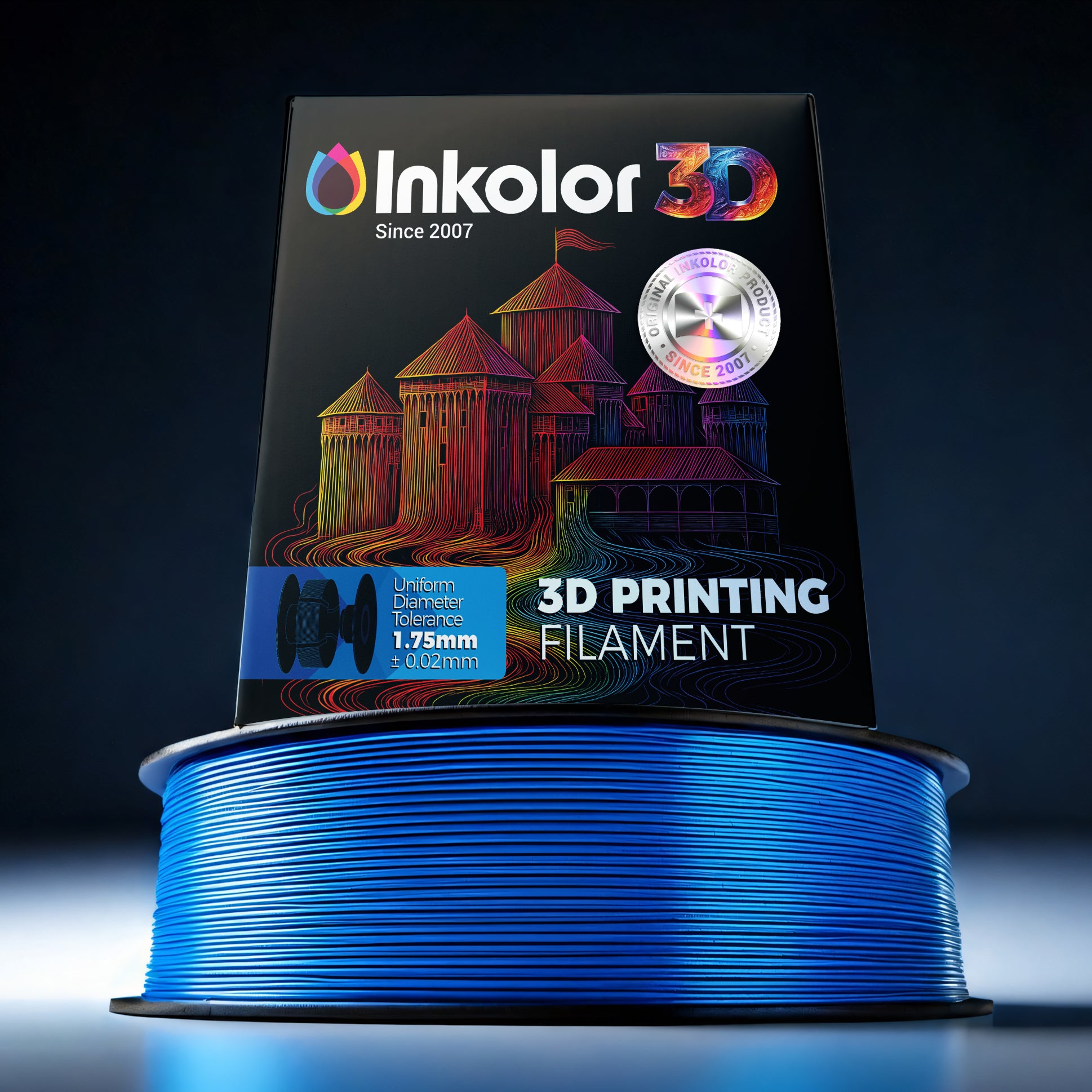 Inkolor ABS Blau Filament 1.75mm 1Kg 3D-Druck Filament spool