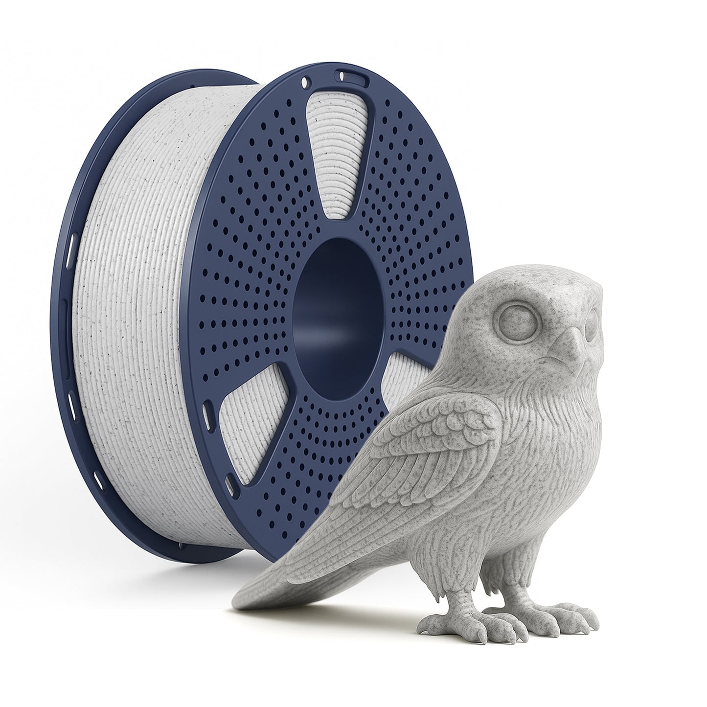 Inkolor High Speed PLA Marmor Oreo Filament 1.75mm 1Kg 3D-Druck Filament neben einer Eulenskulptur