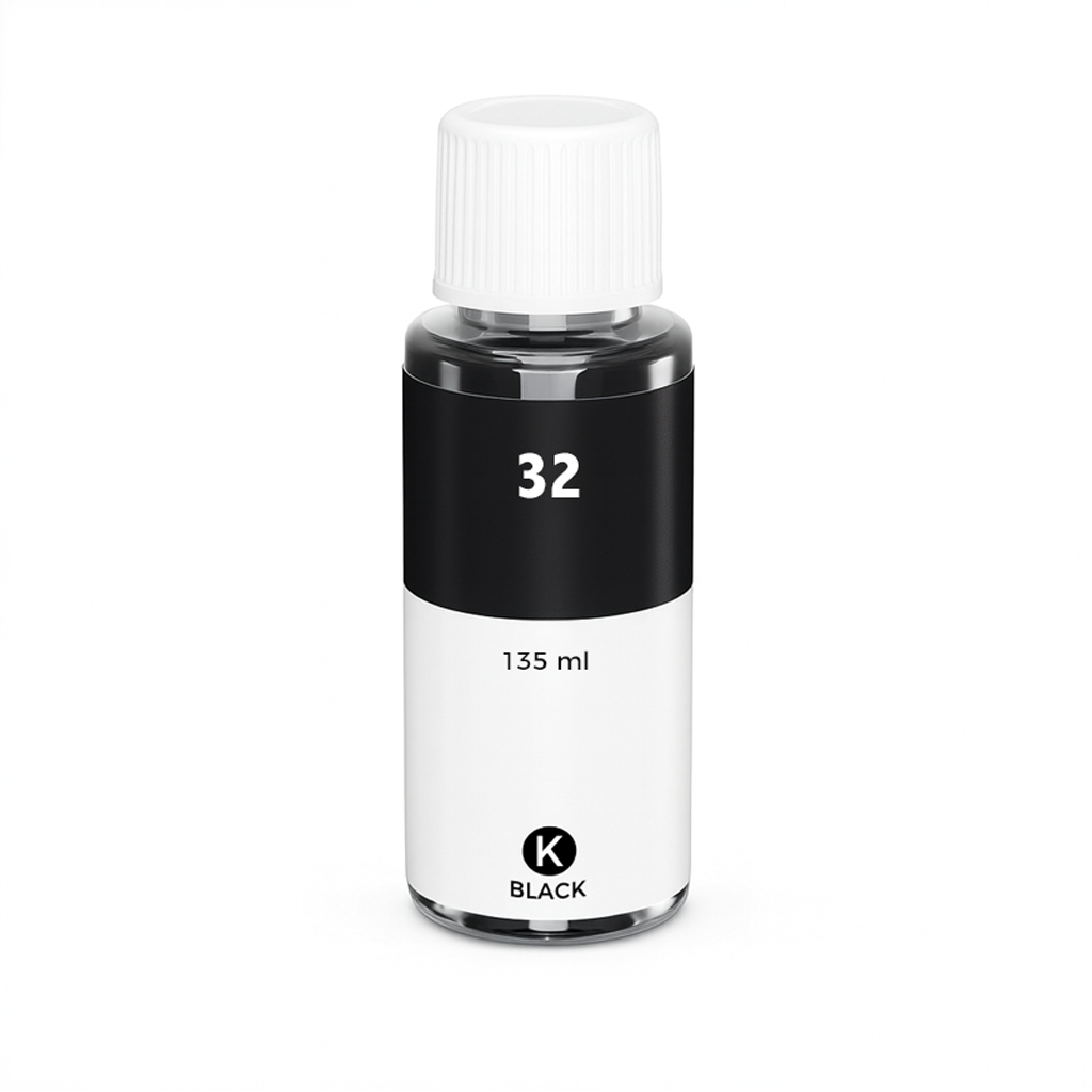 HP 32XL (1VV24AE) kompatible Tintenpatrone Schwarz, 135 ml Nachfülltinte für HP-Drucker